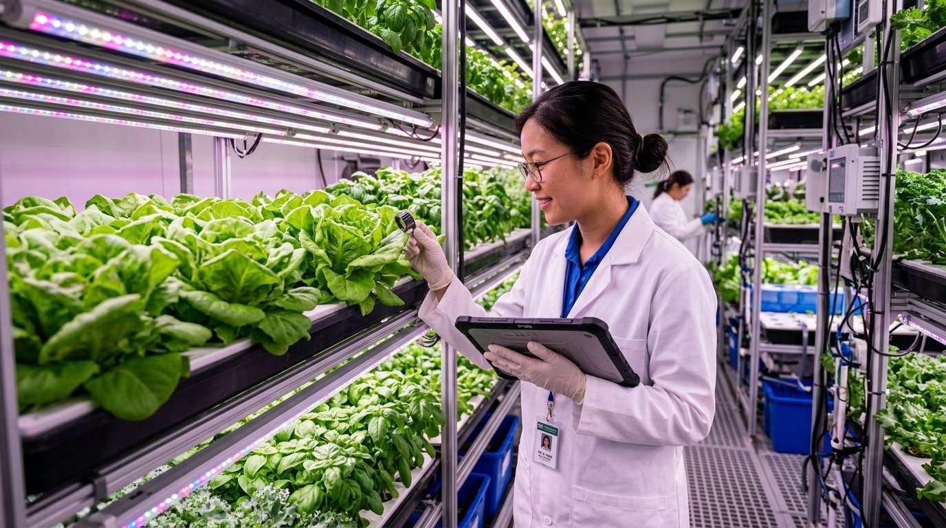 Crop science testing for leafy greens and nutrient recipes
